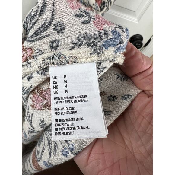 Ivory Floral Print Halter Open Back Maxi Dress American Eagle Medium Boho - Picture 6 of 10